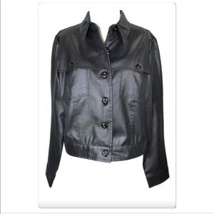 XOXO shimmery satiny lightweight moto shirt jacket shaket size L